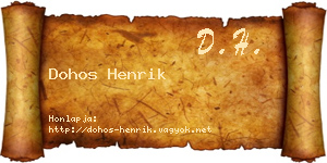 Dohos Henrik névjegykártya